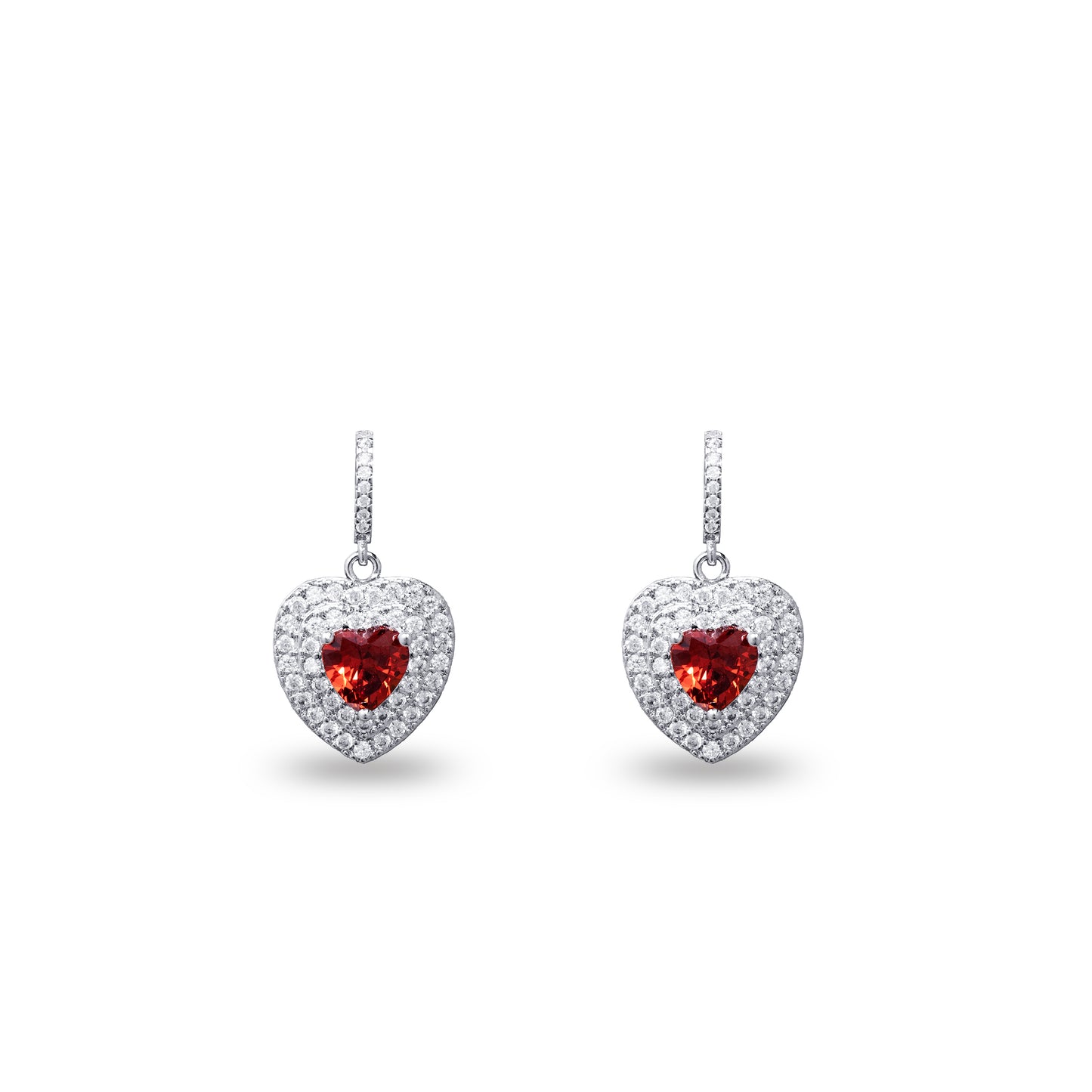 Red Heart Drop Earrings